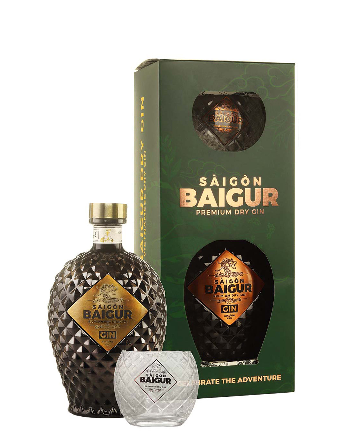 Saigon Baigur Dry Gin inklusive Glas