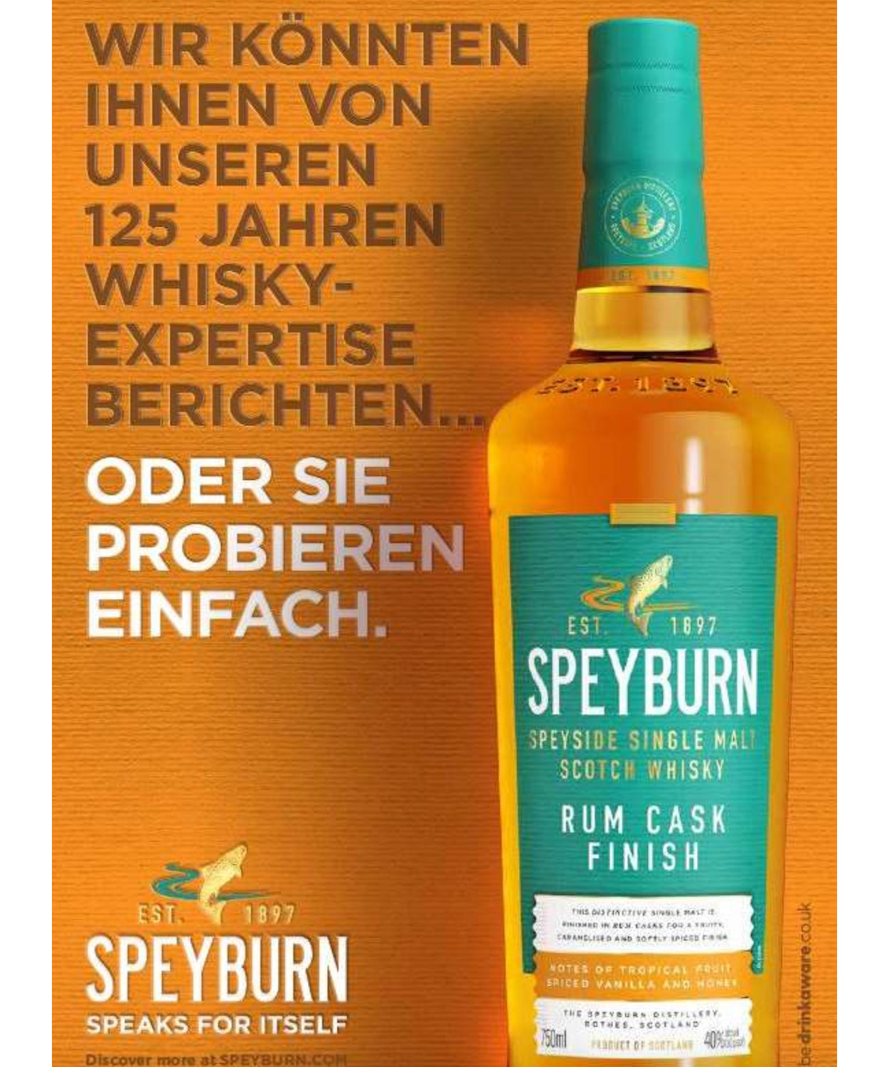 Speyburn GB Rum Cask mit Glas