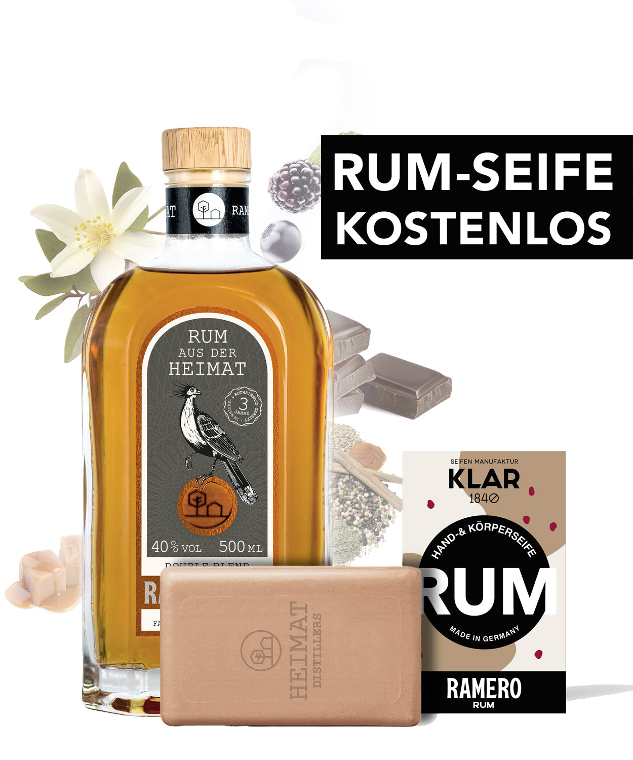RAMERO Rum Double Blend inklusive Rum-Seife