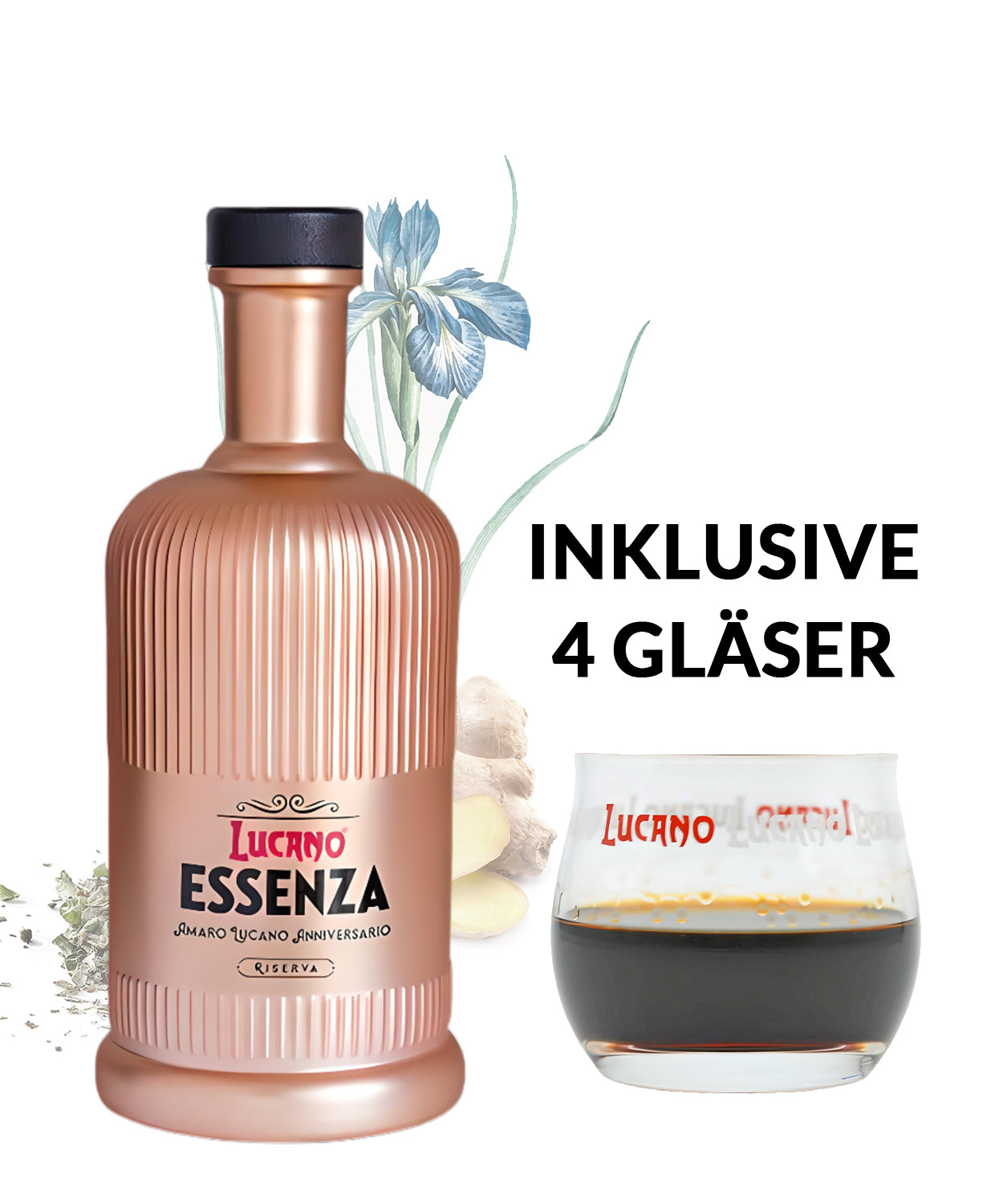 Amaro Lucano Anniversario Essenza inkl. 4 Gläser