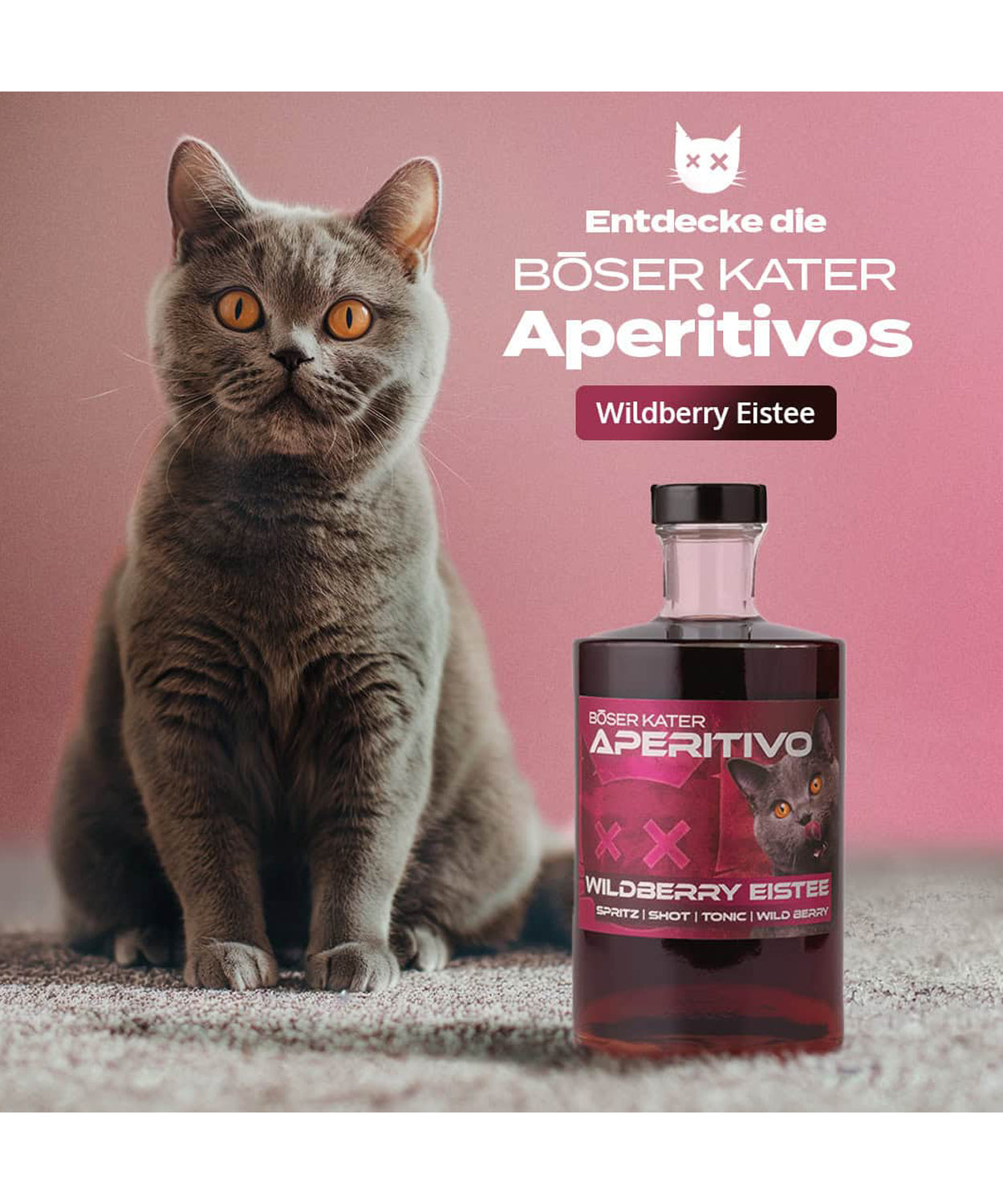 Böser Kater Wildberry Eistee Gin Aperitif