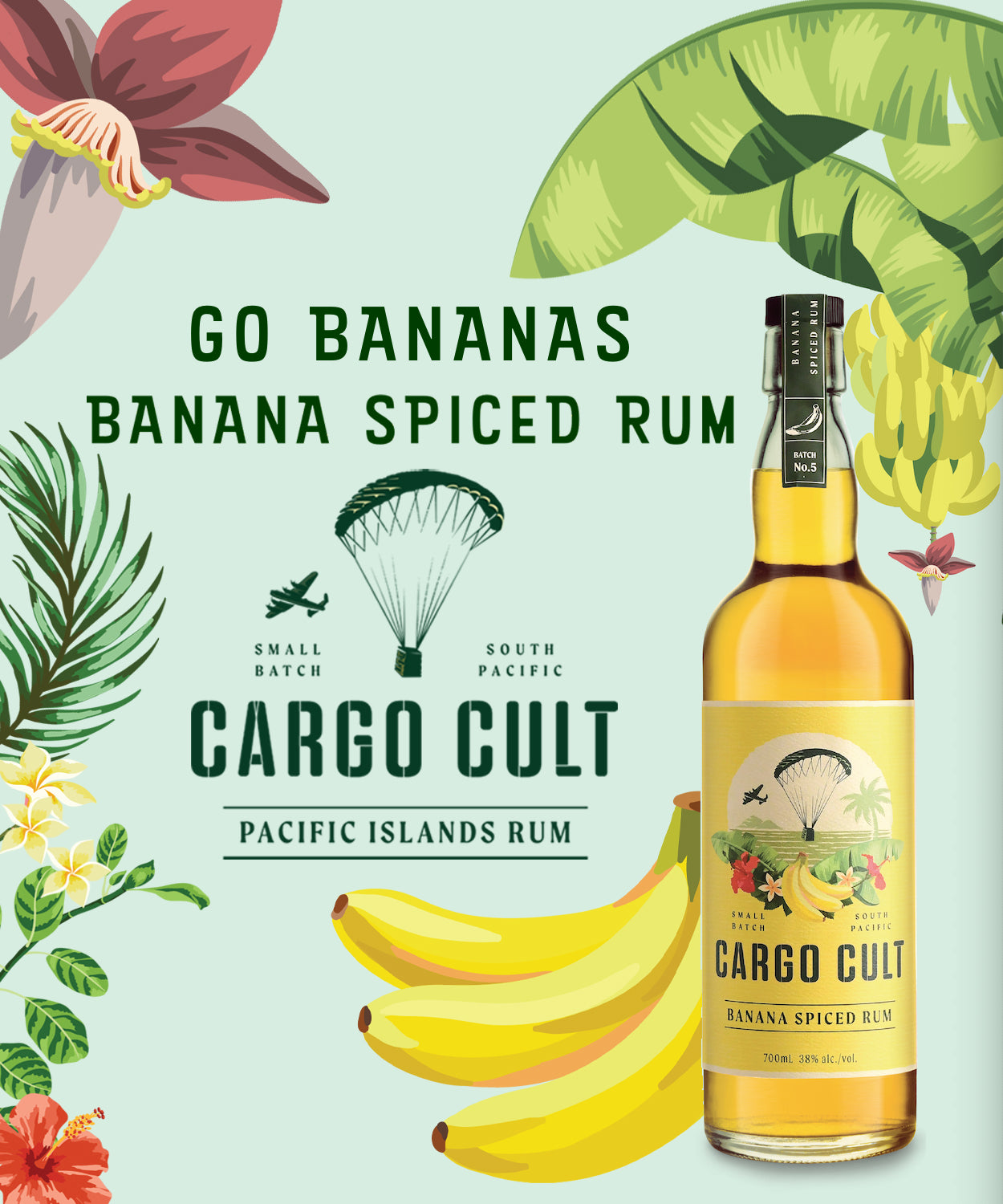 Cargo Cult Banana Spiced Rum inkl. Hai Becher