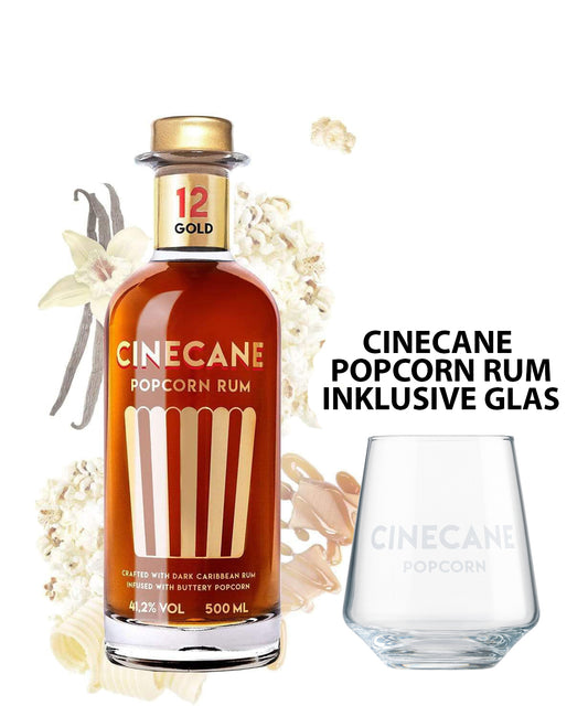 CINECANE Popcorn Rum Gold inkl. Glas