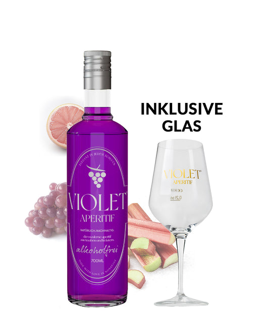 Violet Aperitif Alkoholfrei inklusive Glas