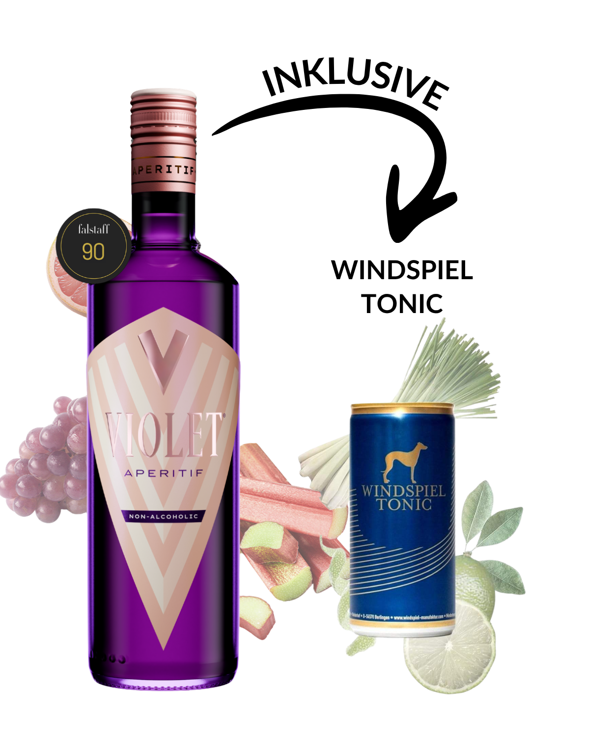 Violet Aperitif Alkoholfrei inkl. Windspiel Tonic
