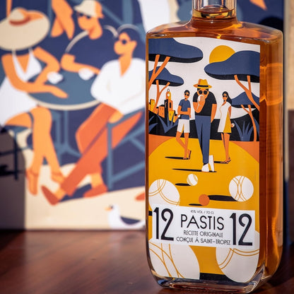 12/12 Pastis de Saint Tropez Set Petanque Wooden Box