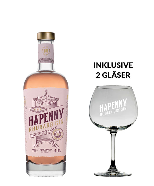 Ha'Penny Rhubard Gin inklusive 2 Gläser