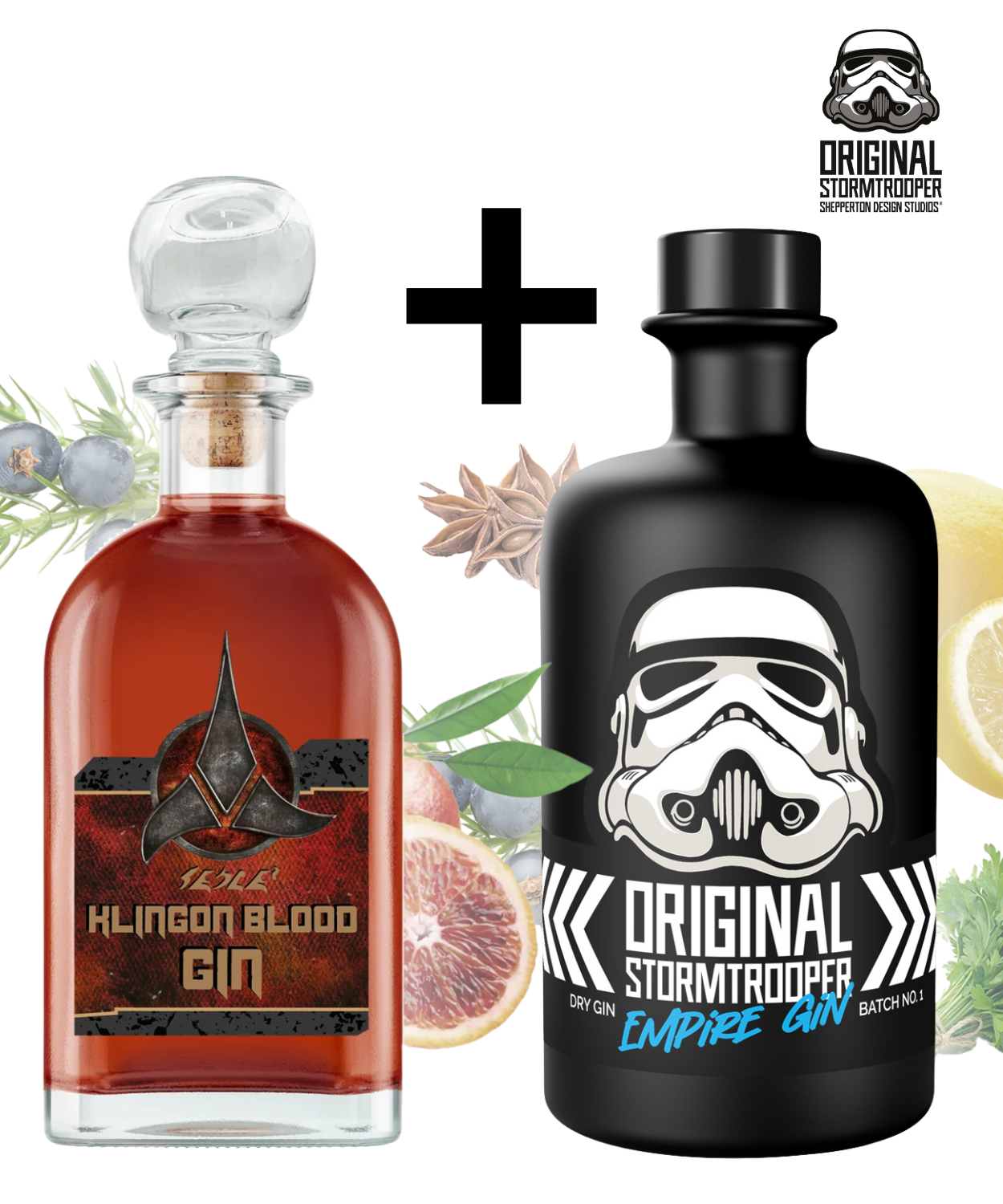 Original Stormtrooper Empire Dry Gin & Star Trek Klingon Blood Gin Paket