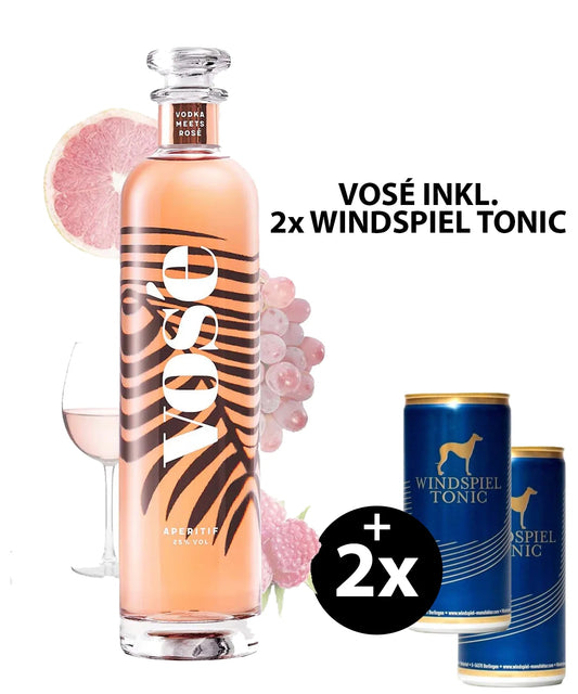 vosé - Vodka meets Rosé inkl. 2x Windspiel Tonic