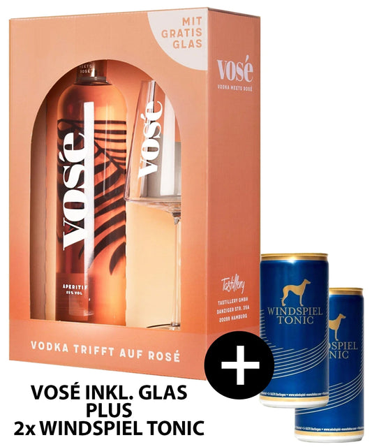 vosé mit Glas Inklusive 2x Windspiel Tonic