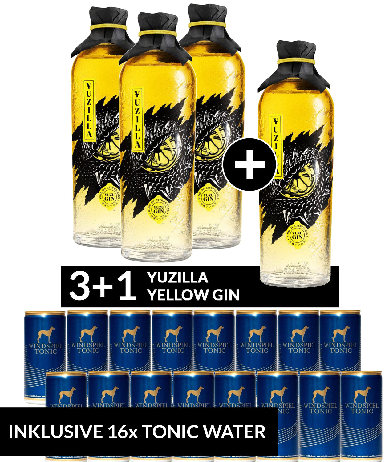 YUZILLA Gin 3+1 Bundle Inkl. 16x Windspiel Tonic
