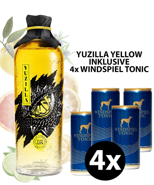 YUZILLA Gin inkl. 4 Windspiel Tonics