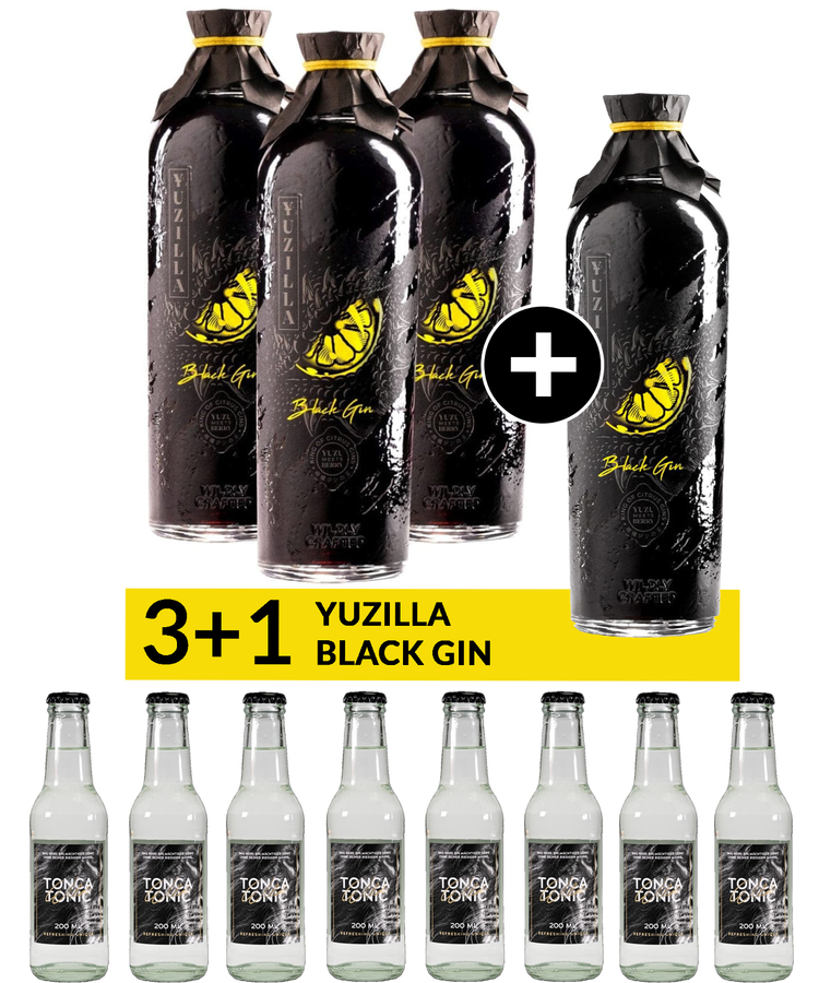 YUZILLA Black Limited Edition 3+1 Bundle plus 8x Tonka Tonic Water