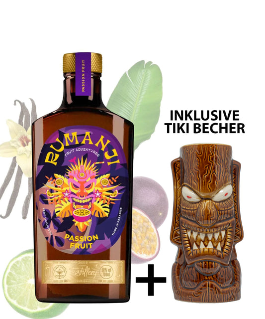 RUMANJI Passion Fruit Rum inklusive Tiki Becher