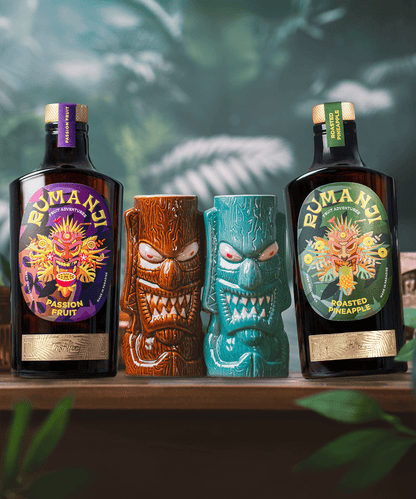 RUMANJI Roasted Pineapple & Passion Fruit Paket inklusive 2 Tiki Becher