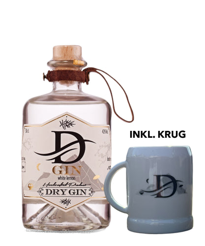 D‘ GIN WHITE Lemon  inklusive Krug