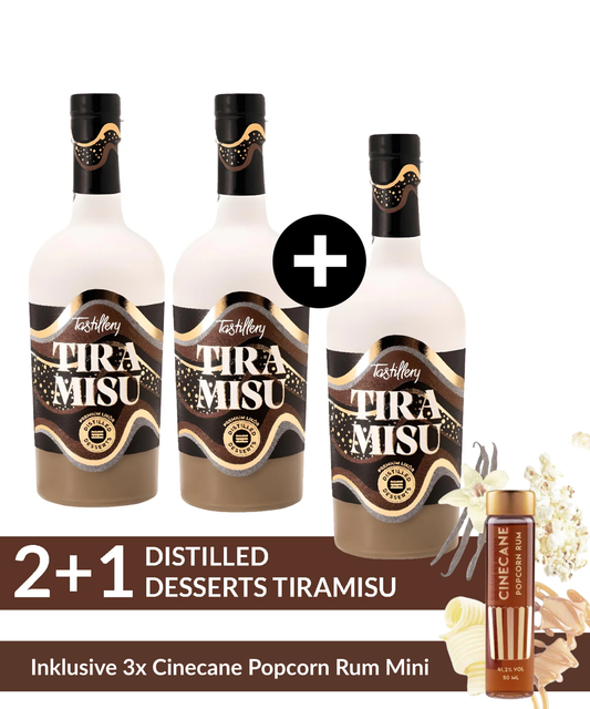 Distilled Desserts Tiramisu 2+1 Bundle inkl. 3x Cinecane Popcorn Rum Mini
