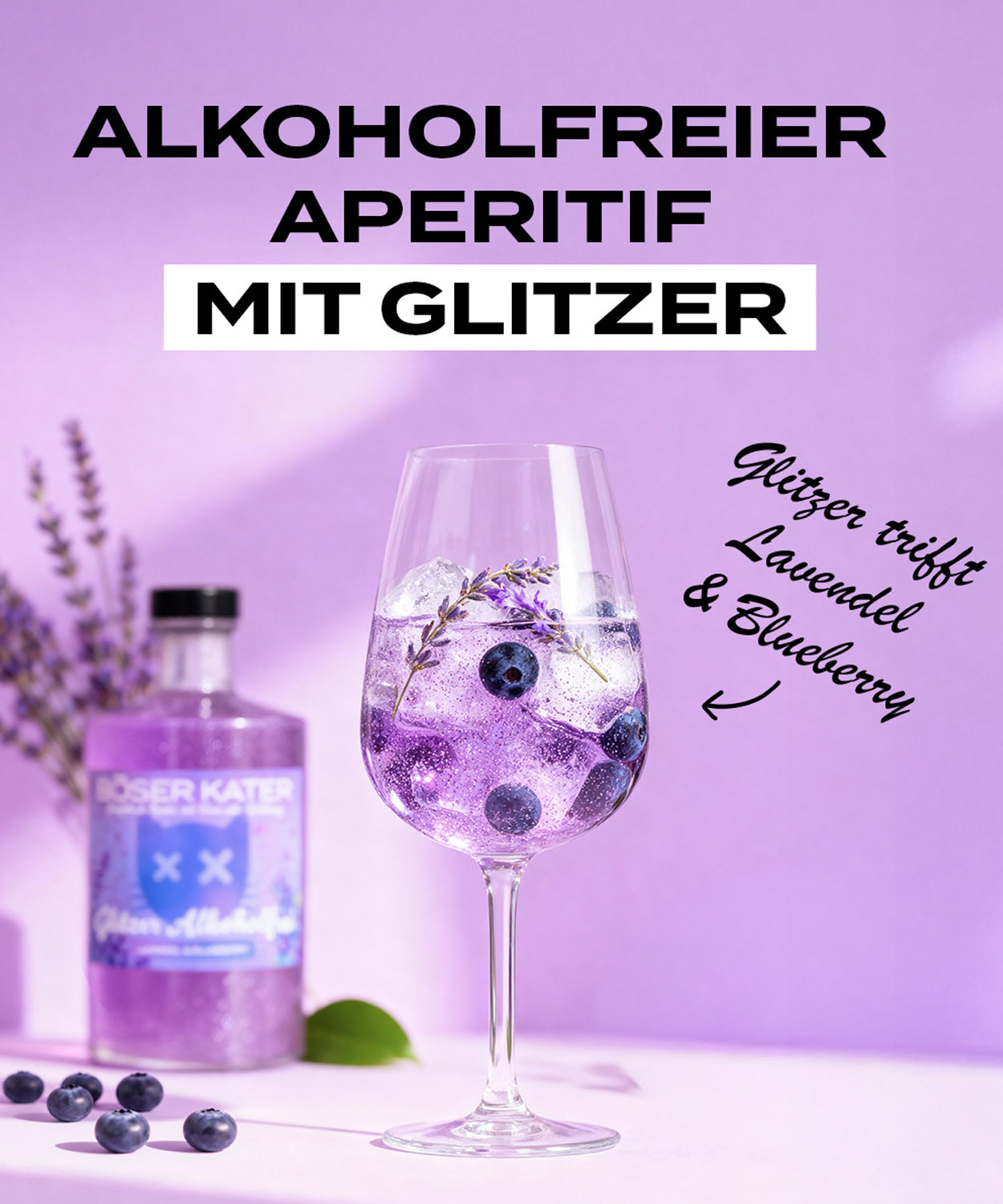 Böser Kater Lavendel & Blueberry mit Glitzer