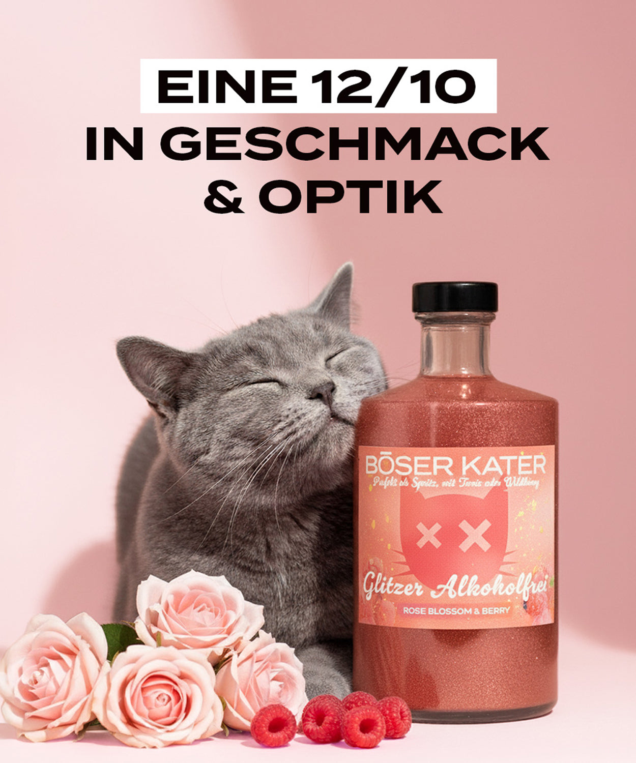 Böser Kater Rose & Berry mit Glitzer