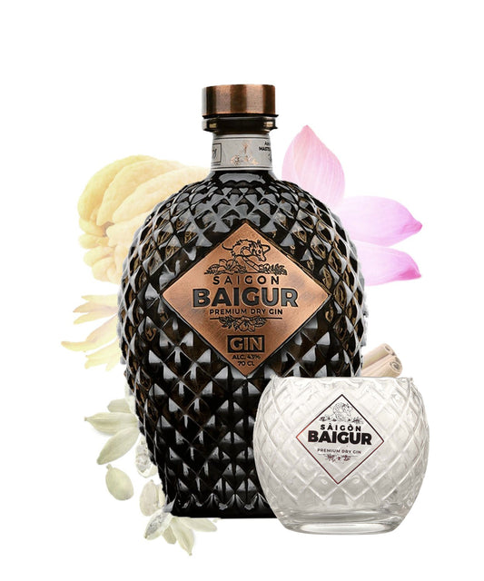 Saigon Baigur Dry Gin inklusive Glas