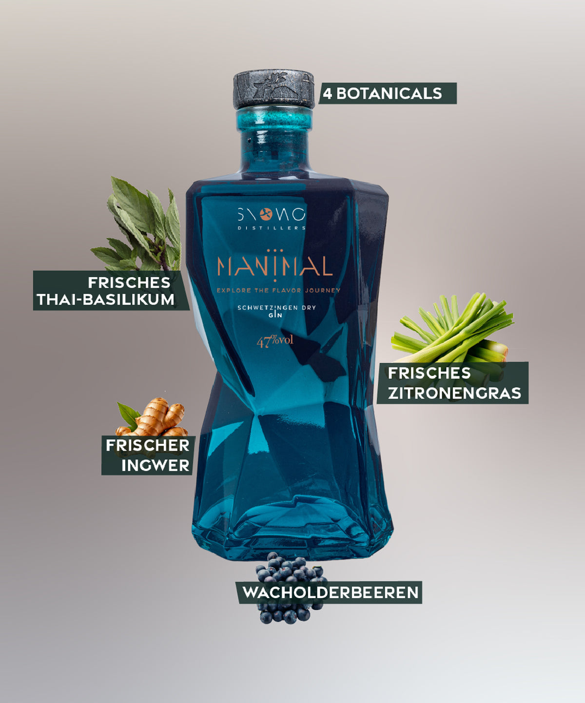 Mamnimal SNOWO MANIMAL Gin - 0,5L - 47% Vol. – Tastillery Online GmbH