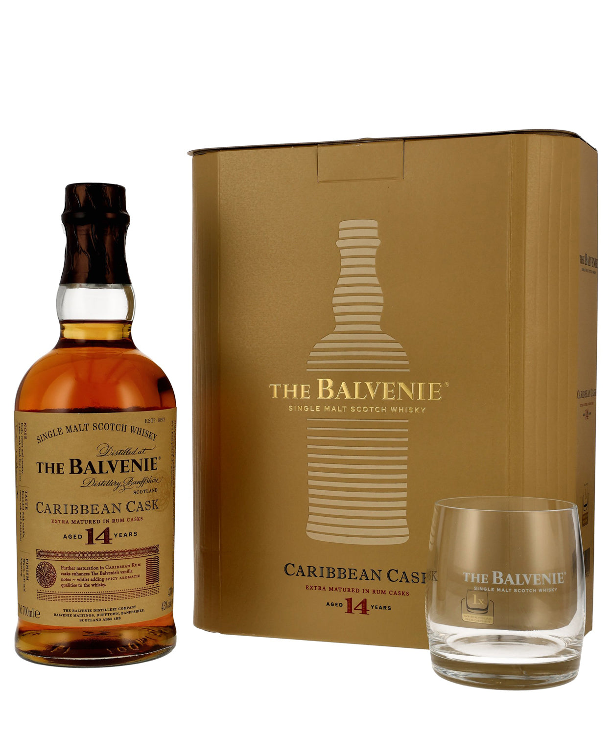 Balvenie Carribean Cask 14 inklusive Glas