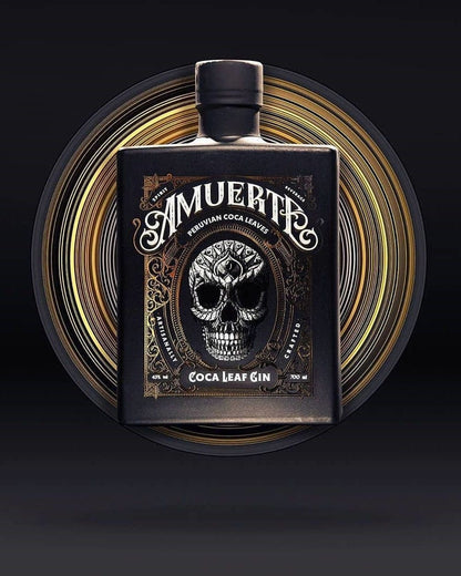 Amuerte Coca Leaf Gin Black Edition inkl. Becher