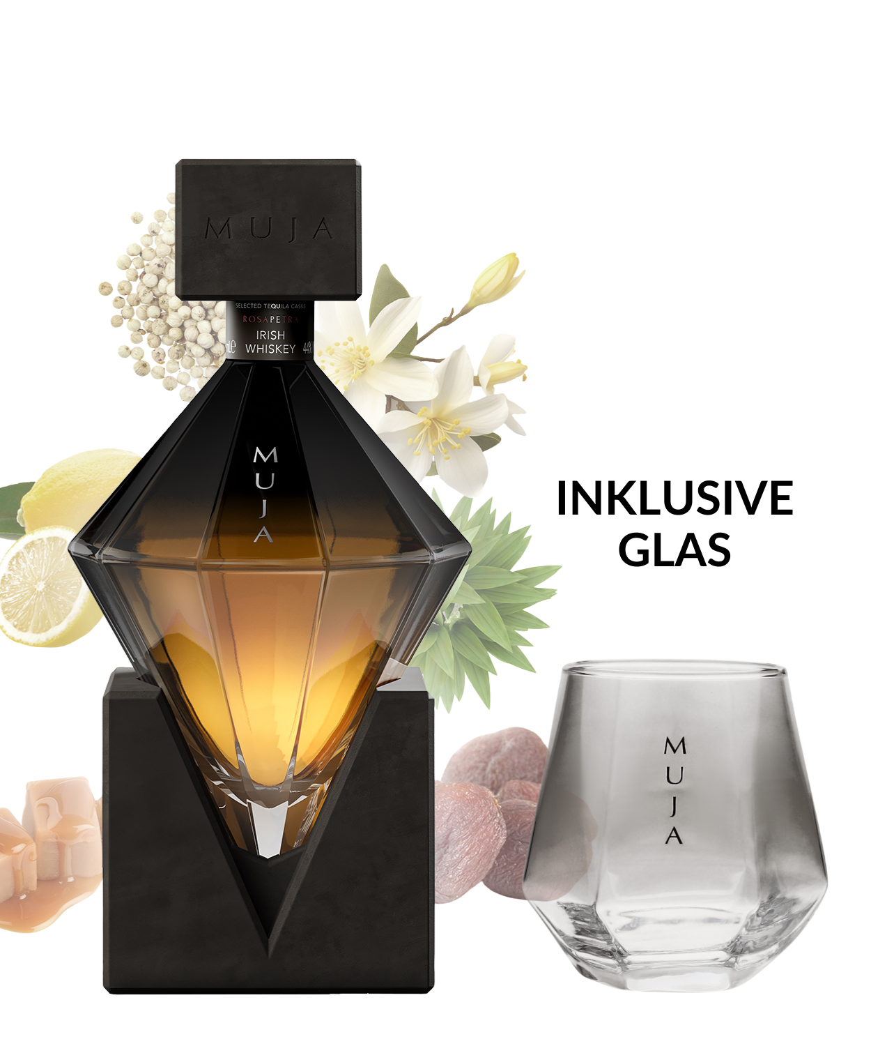 Muja Rosapetra Blended Irish Whiskey inkl. Glas