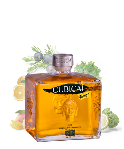 Cubical Premium Special Distilled Mango Gin + Glas