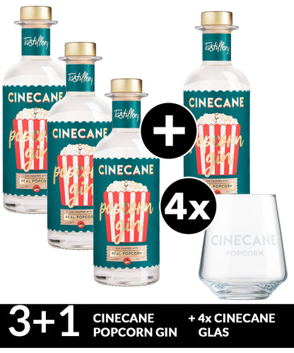 CINECANE Popcorn Gin 3+1 inkl. 4 Gläser