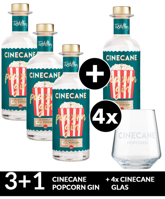 CINECANE Popcorn Gin 3+1 inkl. 4 Gläser