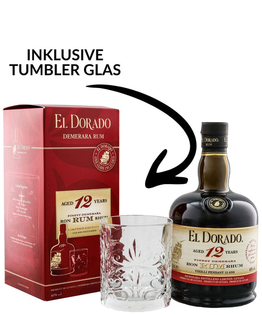 El Dorado Rum 12YO inkl. Tumbler Glas