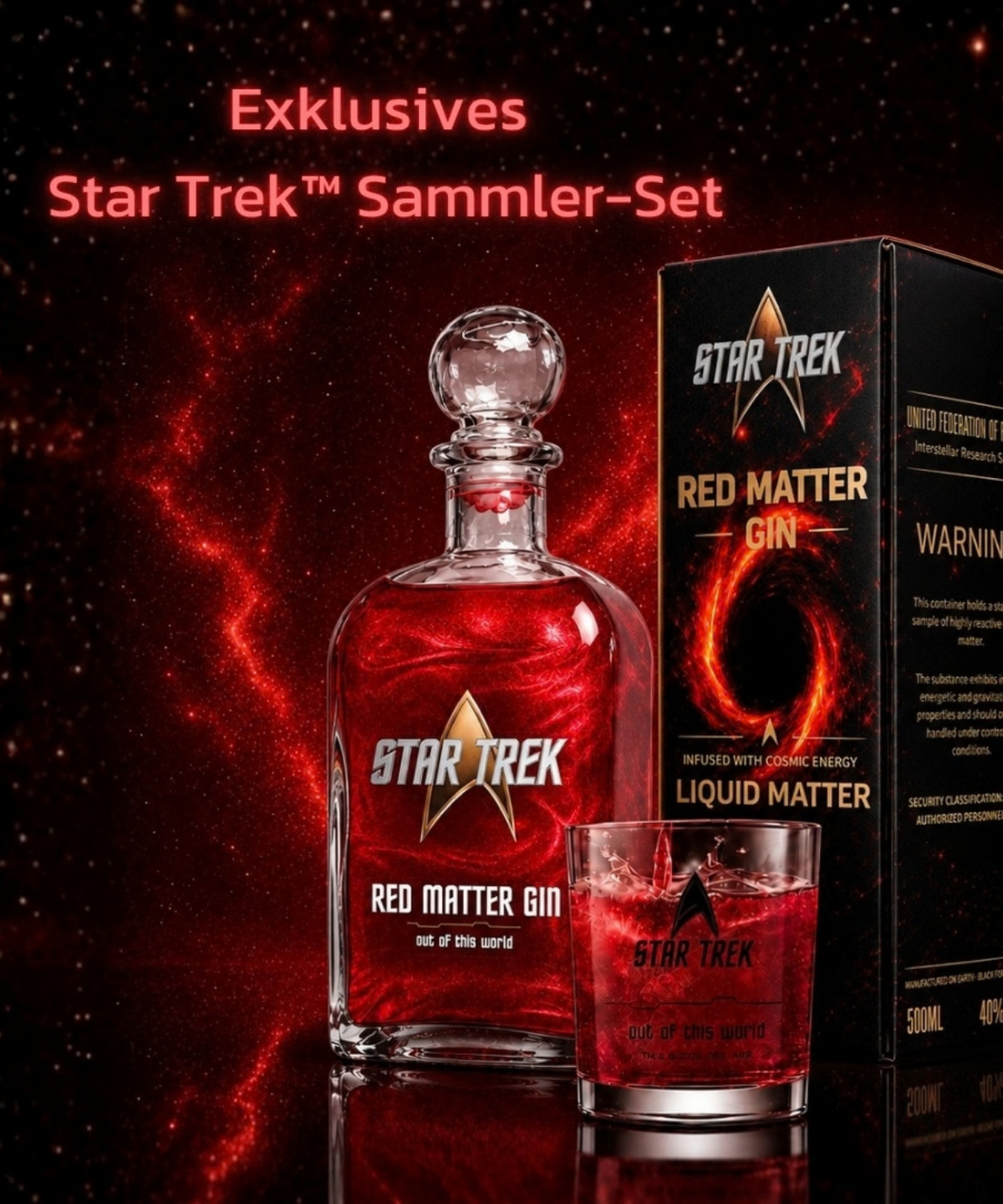 Star Trek Red Matter Gin Geschenkset inkl. Glas